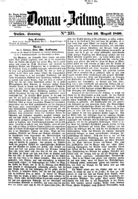 Donau-Zeitung Sonntag 26. August 1860