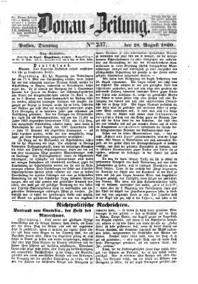 Donau-Zeitung Dienstag 28. August 1860