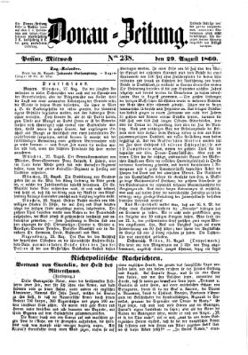 Donau-Zeitung Mittwoch 29. August 1860