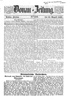 Donau-Zeitung Freitag 31. August 1860