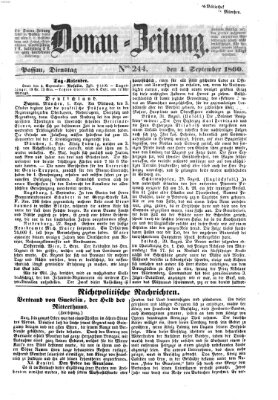 Donau-Zeitung Dienstag 4. September 1860