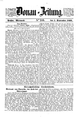 Donau-Zeitung Mittwoch 5. September 1860