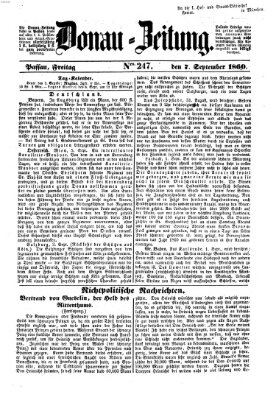 Donau-Zeitung Freitag 7. September 1860