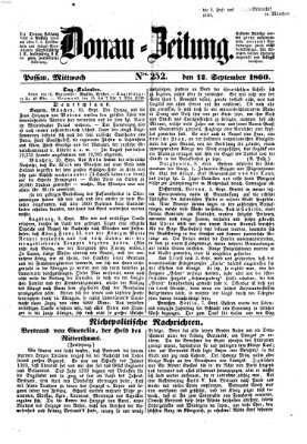 Donau-Zeitung Mittwoch 12. September 1860