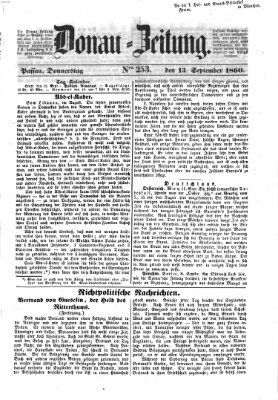 Donau-Zeitung Donnerstag 13. September 1860