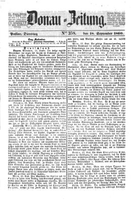 Donau-Zeitung Dienstag 18. September 1860