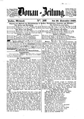 Donau-Zeitung Mittwoch 26. September 1860