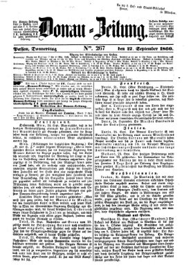 Donau-Zeitung Donnerstag 27. September 1860