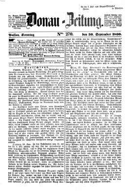 Donau-Zeitung Sonntag 30. September 1860