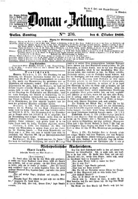 Donau-Zeitung Samstag 6. Oktober 1860