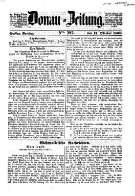 Donau-Zeitung Freitag 12. Oktober 1860