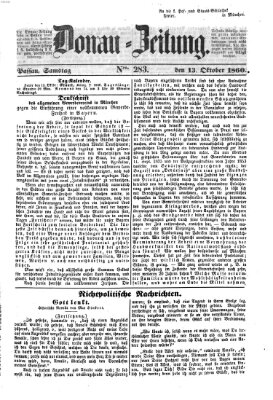 Donau-Zeitung Samstag 13. Oktober 1860