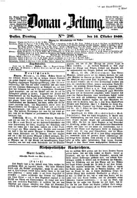 Donau-Zeitung Dienstag 16. Oktober 1860