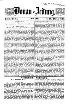 Donau-Zeitung Freitag 19. Oktober 1860