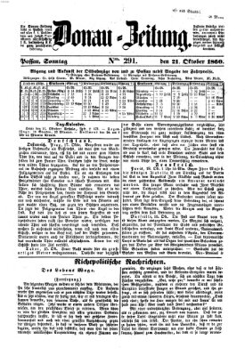 Donau-Zeitung Sonntag 21. Oktober 1860