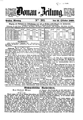 Donau-Zeitung Montag 22. Oktober 1860