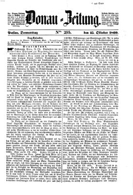 Donau-Zeitung Donnerstag 25. Oktober 1860