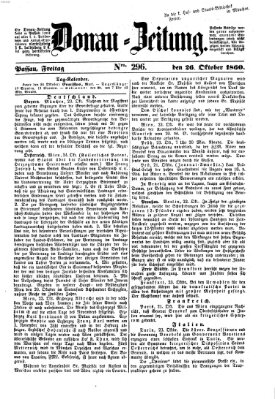 Donau-Zeitung Freitag 26. Oktober 1860