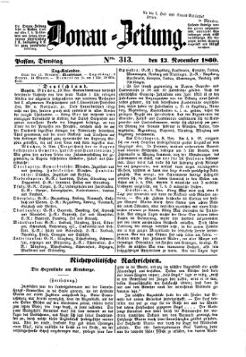 Donau-Zeitung Dienstag 13. November 1860