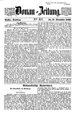 Donau-Zeitung Samstag 17. November 1860