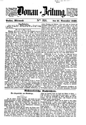 Donau-Zeitung Mittwoch 21. November 1860