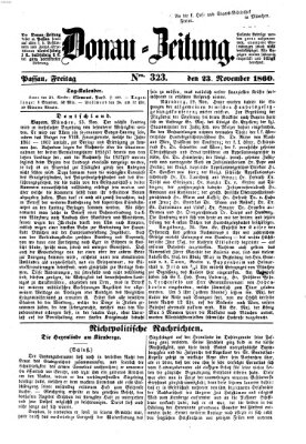 Donau-Zeitung Freitag 23. November 1860