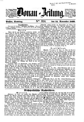 Donau-Zeitung Samstag 24. November 1860