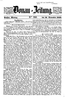 Donau-Zeitung Montag 26. November 1860