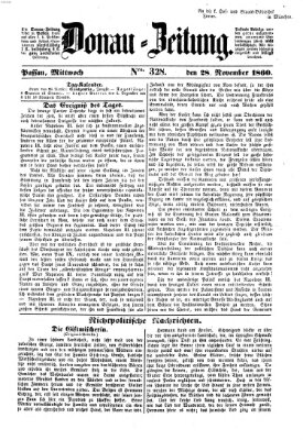 Donau-Zeitung Mittwoch 28. November 1860