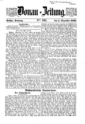 Donau-Zeitung Sonntag 2. Dezember 1860