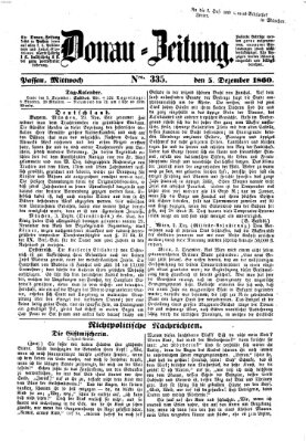 Donau-Zeitung Mittwoch 5. Dezember 1860