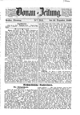 Donau-Zeitung Dienstag 11. Dezember 1860