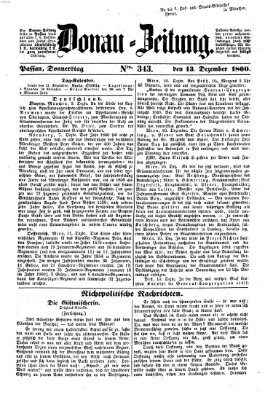 Donau-Zeitung Donnerstag 13. Dezember 1860