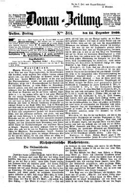 Donau-Zeitung Freitag 14. Dezember 1860