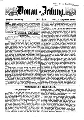 Donau-Zeitung Samstag 15. Dezember 1860