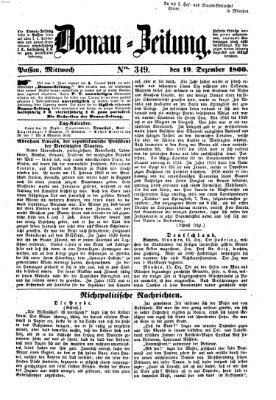 Donau-Zeitung Mittwoch 19. Dezember 1860