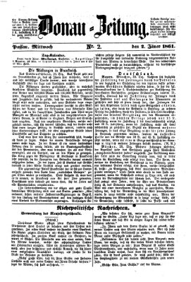 Donau-Zeitung Mittwoch 2. Januar 1861