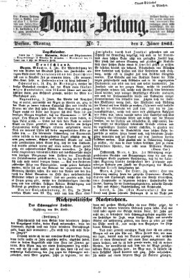 Donau-Zeitung Montag 7. Januar 1861