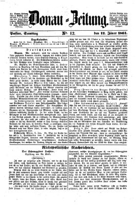 Donau-Zeitung Samstag 12. Januar 1861