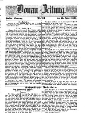 Donau-Zeitung Sonntag 13. Januar 1861