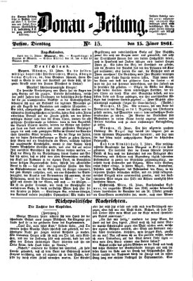 Donau-Zeitung Dienstag 15. Januar 1861