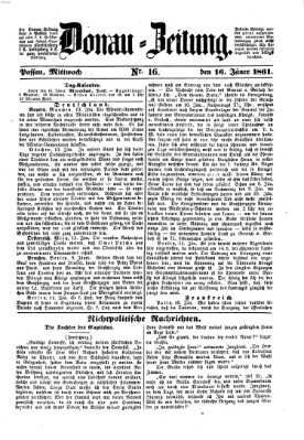 Donau-Zeitung Mittwoch 16. Januar 1861