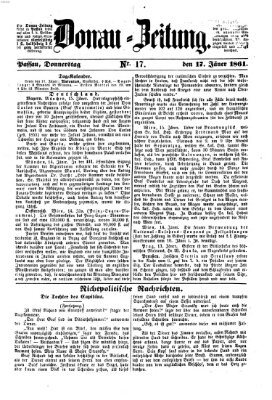 Donau-Zeitung Donnerstag 17. Januar 1861