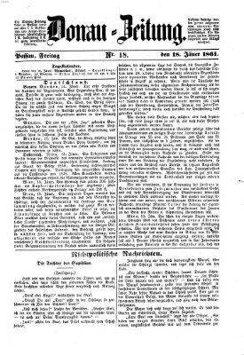 Donau-Zeitung Freitag 18. Januar 1861