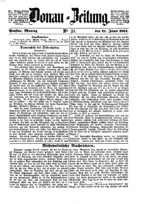 Donau-Zeitung Montag 21. Januar 1861