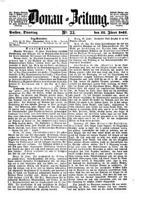 Donau-Zeitung Dienstag 22. Januar 1861