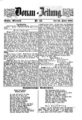 Donau-Zeitung Mittwoch 23. Januar 1861