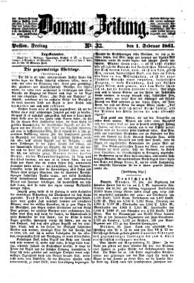 Donau-Zeitung Freitag 1. Februar 1861