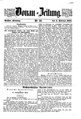 Donau-Zeitung Sonntag 3. Februar 1861