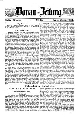 Donau-Zeitung Montag 4. Februar 1861